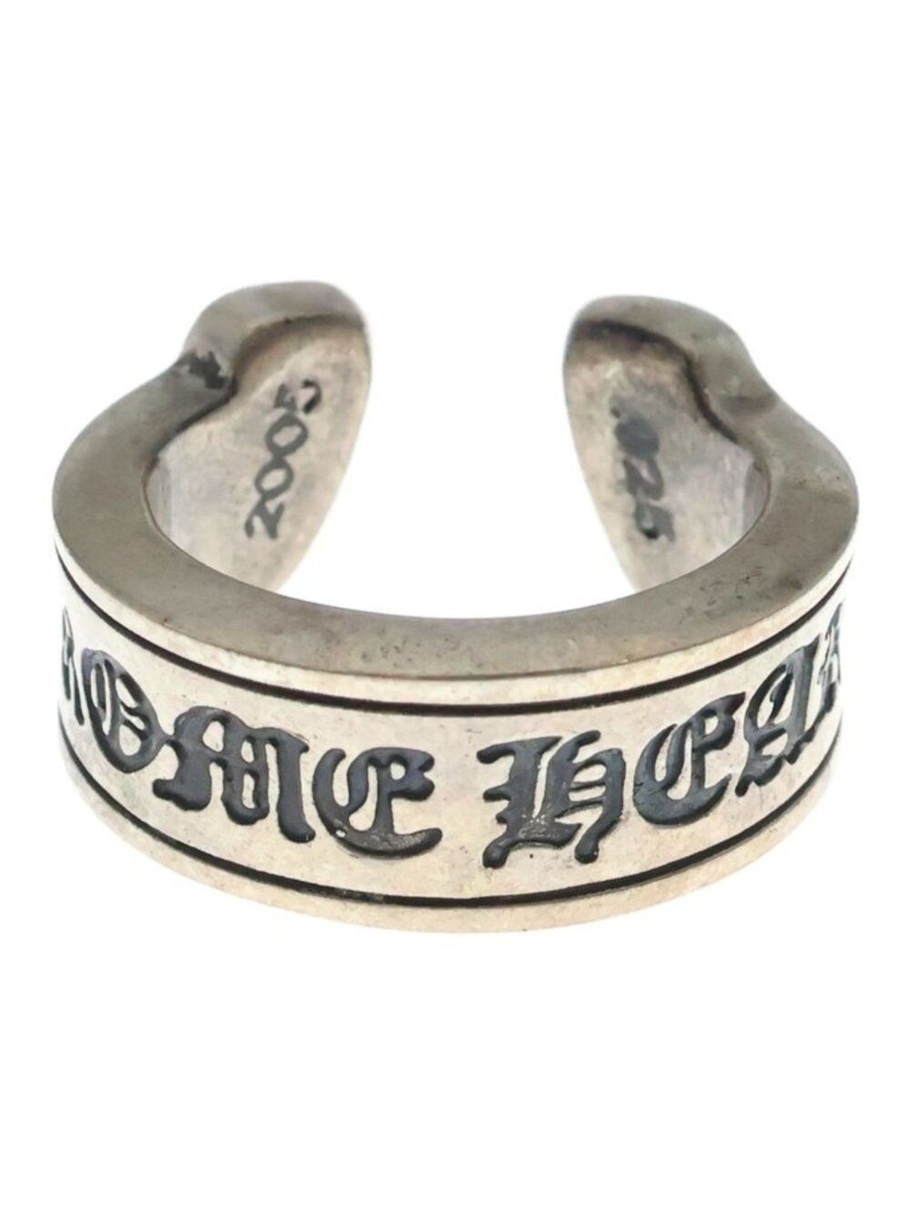 Chrome Hearts LG Scroll Label Large Ring Silver